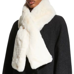 Super Luxurious Winter White Faux Fur Pull-thru Scarf